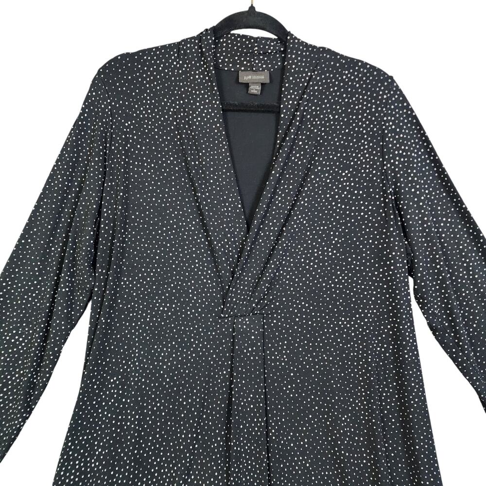 J Jill Wearever Collection Womens‎ Polka Dot Long Sleeve Dress Size L Petite - Picture 2 of 11